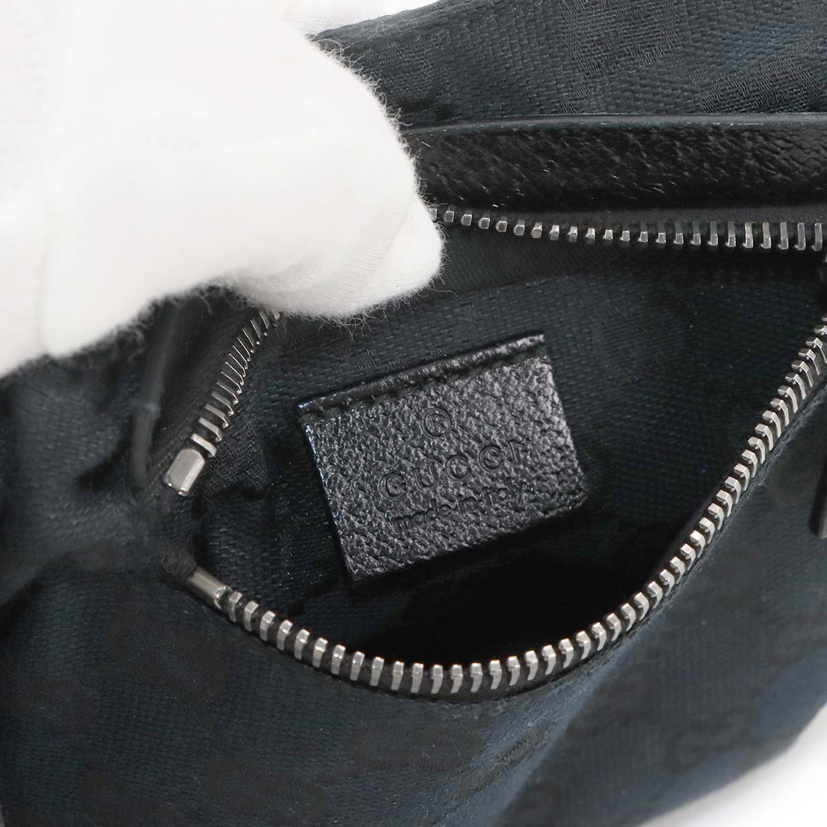 GG Canvas Bum Belt Bag Waist Bag Leather Black 28566 Purse