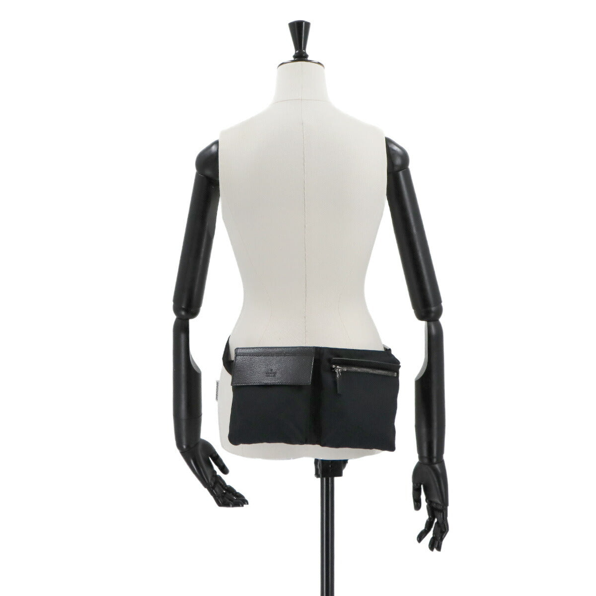 GG Canvas Bum Belt Bag Waist Bag Leather Black 28566 Purse