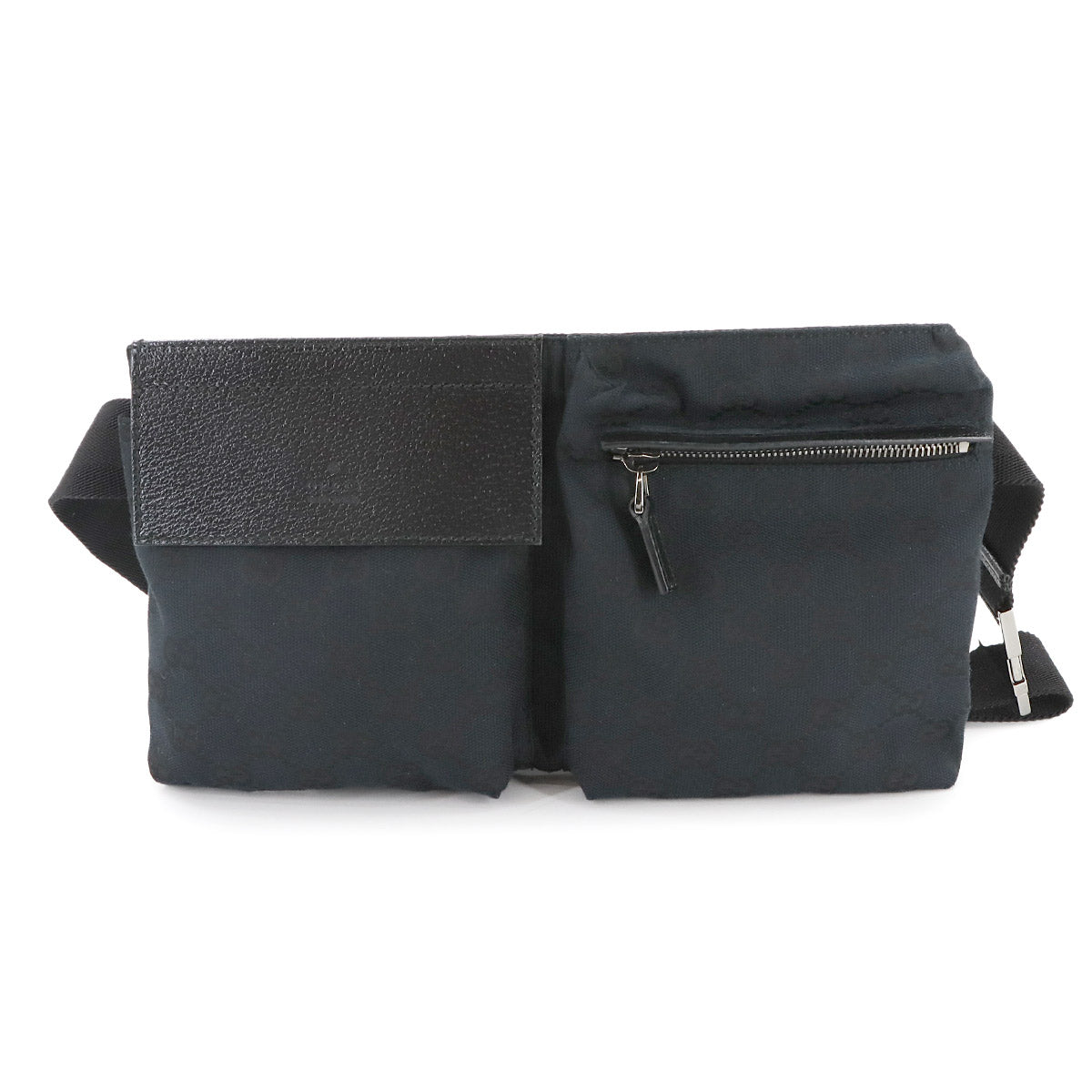 GG Canvas Bum Belt Bag Waist Bag Leather Black 28566 Purse