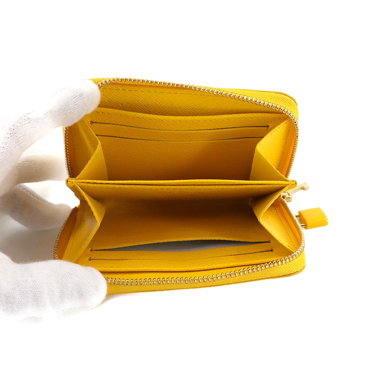 Epi Zippy Coin Purse Wallet Leather Yellow M61206