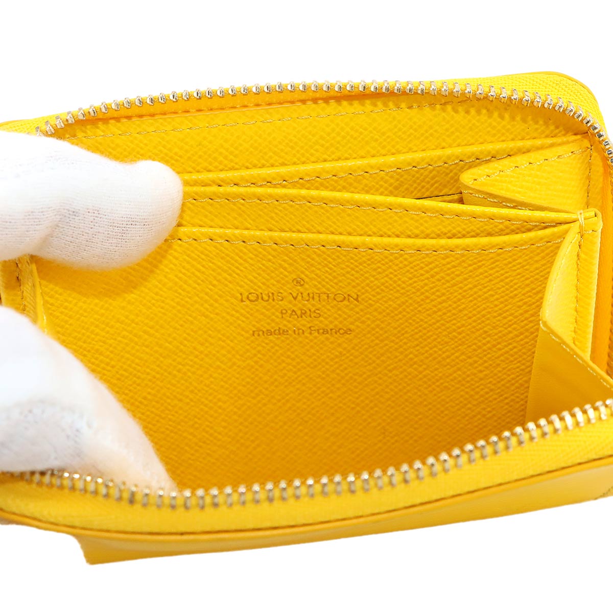 Epi Zippy Coin Purse Wallet Leather Yellow M61206