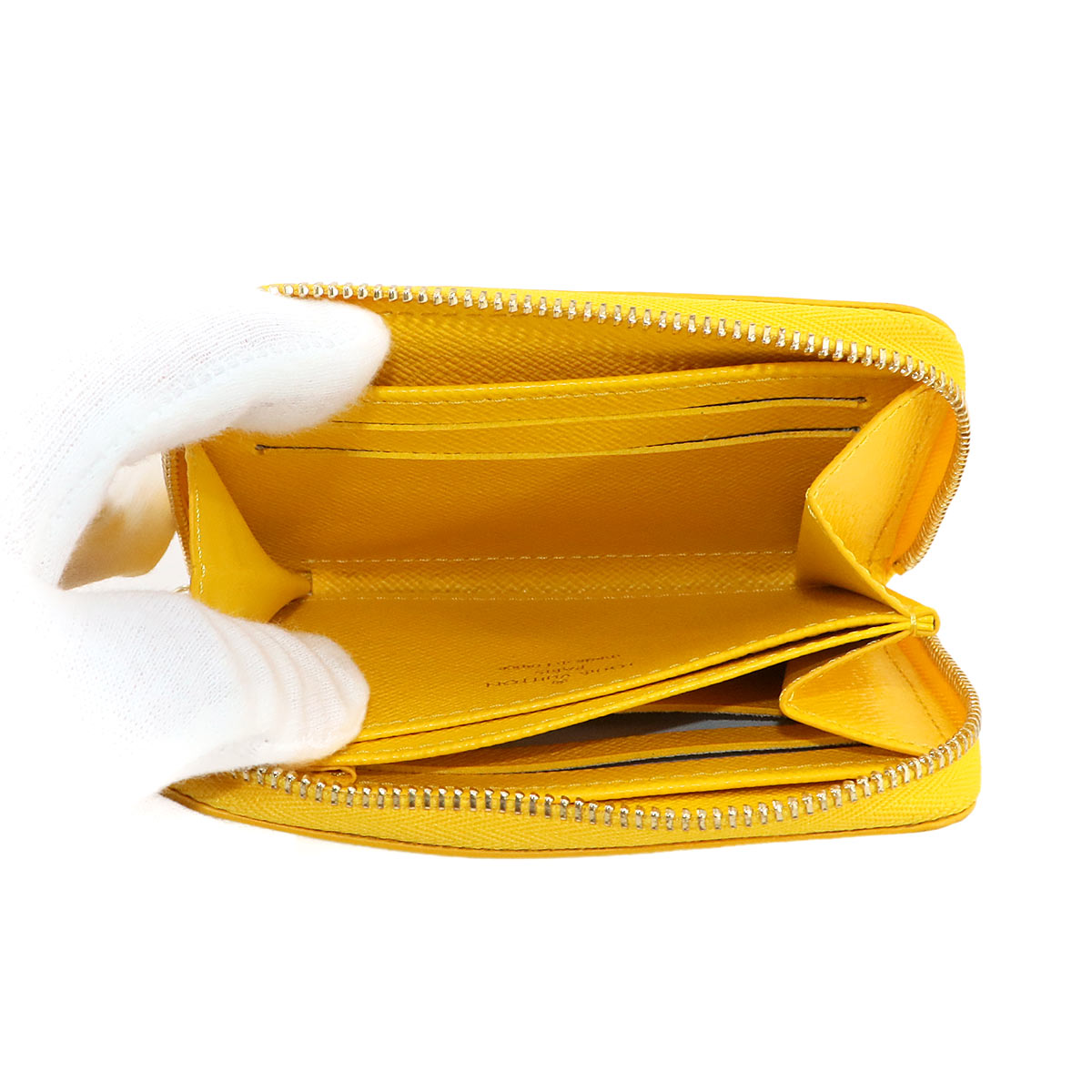 Epi Zippy Coin Purse Wallet Leather Yellow M61206