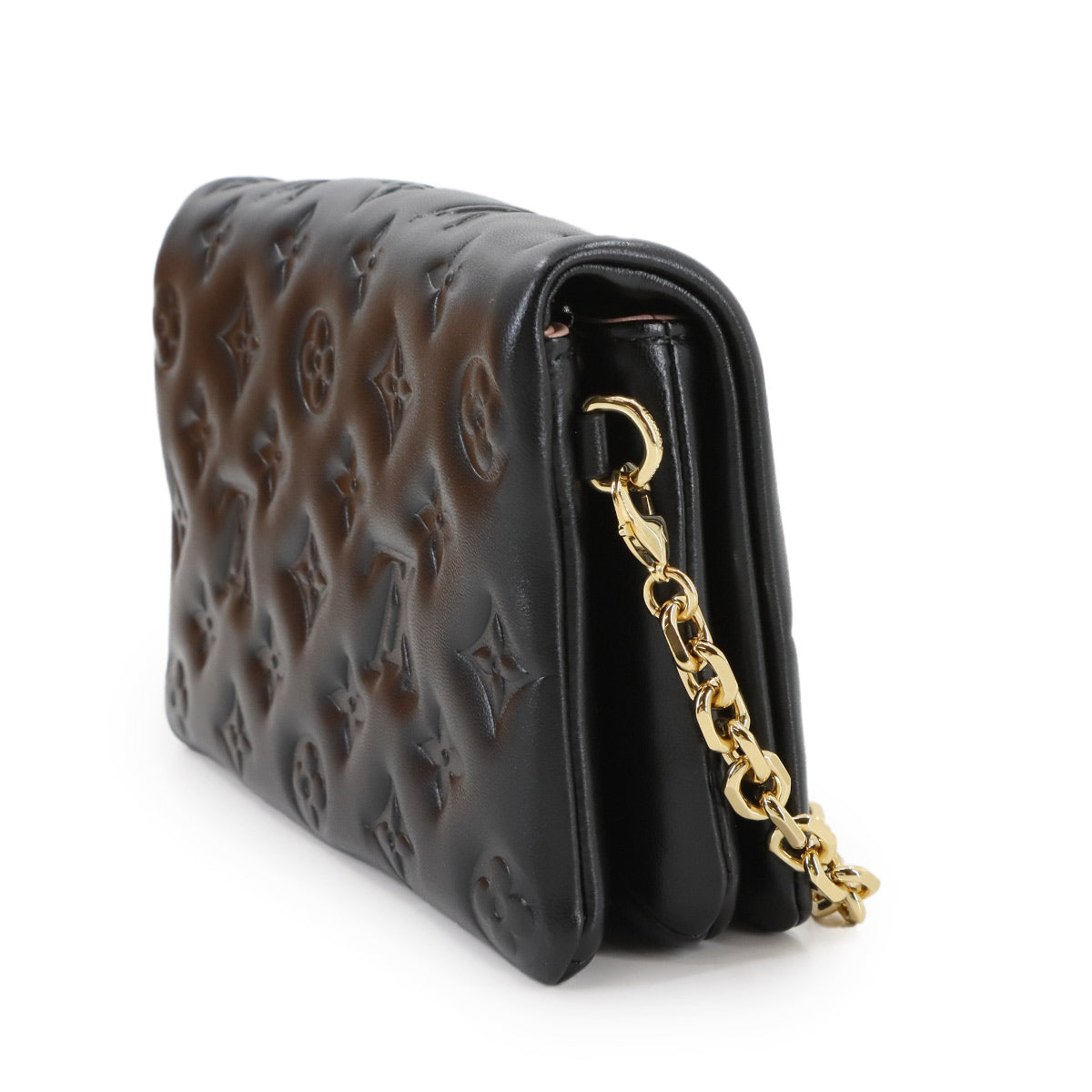 Pochette Coussin Shoulder Clutch Bag Leather Noir M82116