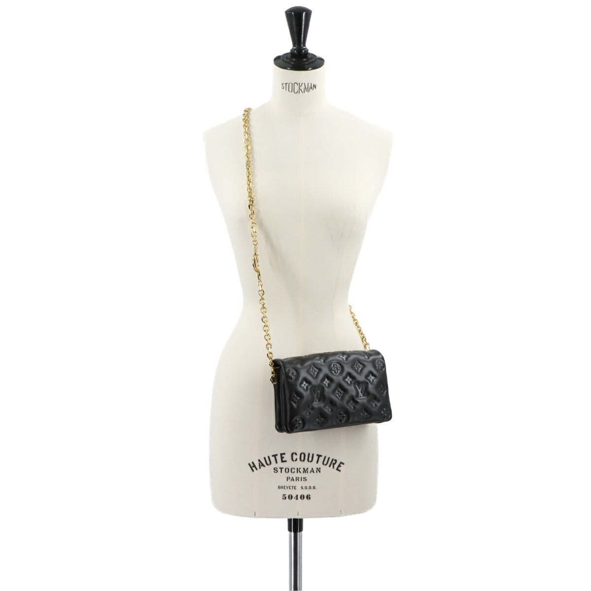 Pochette Coussin Shoulder Clutch Bag Leather Noir M82116