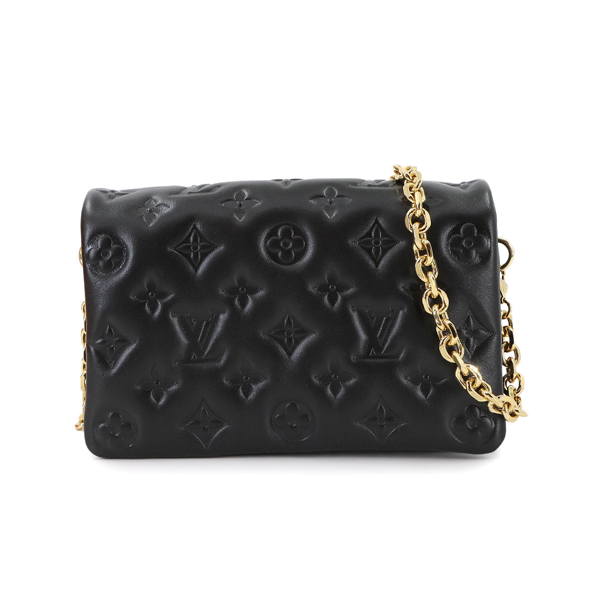 Pochette Coussin Shoulder Clutch Bag Leather Noir M82116