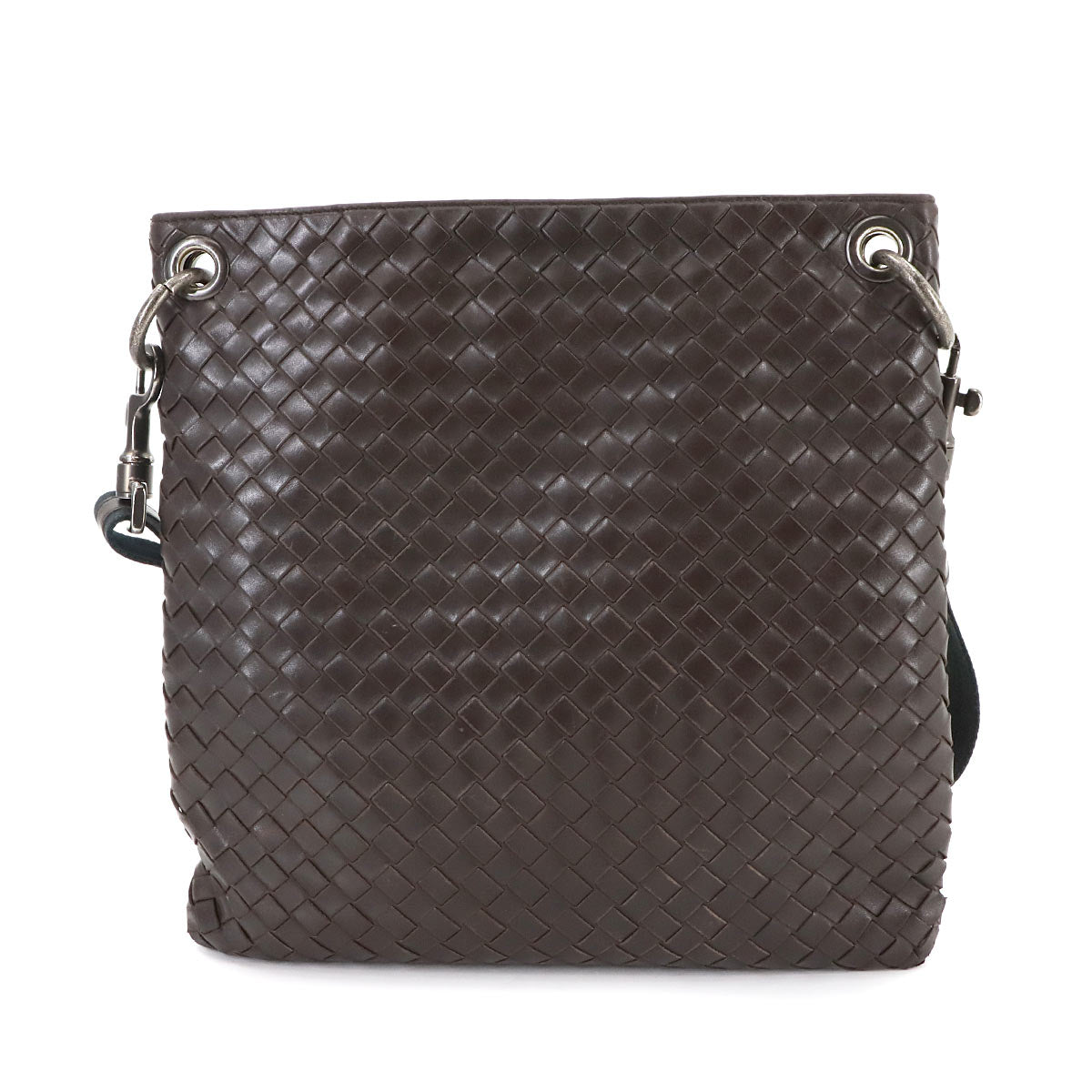 Intrecciato Shoulder Bag Leather Brown 172736