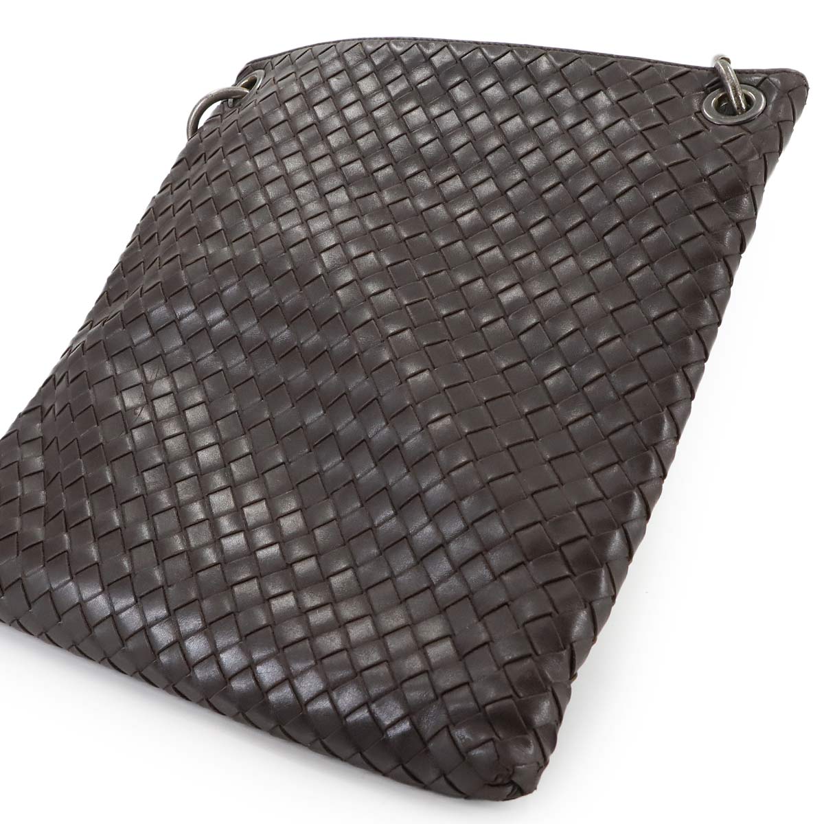 Intrecciato Shoulder Bag Leather Brown 172736