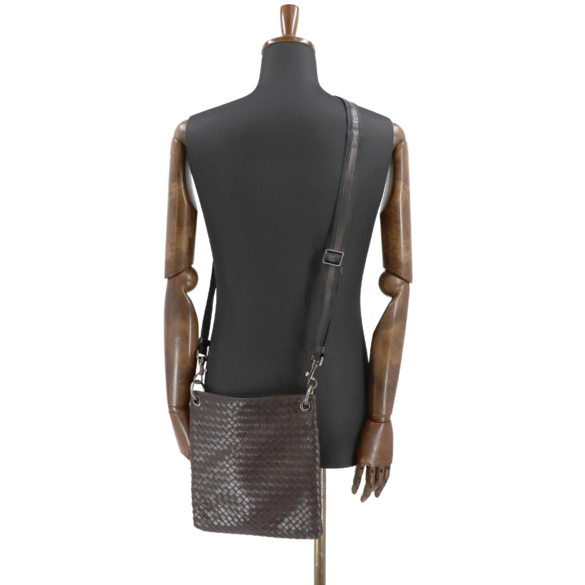 Intrecciato Shoulder Bag Leather Brown 172736