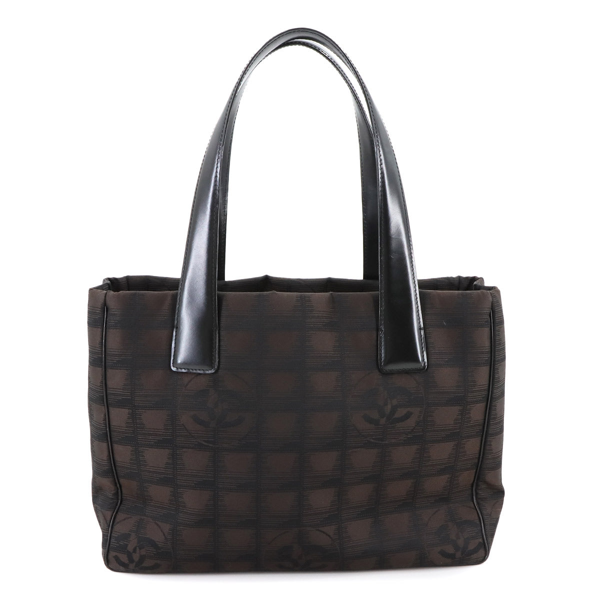 New Travel Line Tote PM Bag Nylon Jacquard Leather Brown A20457