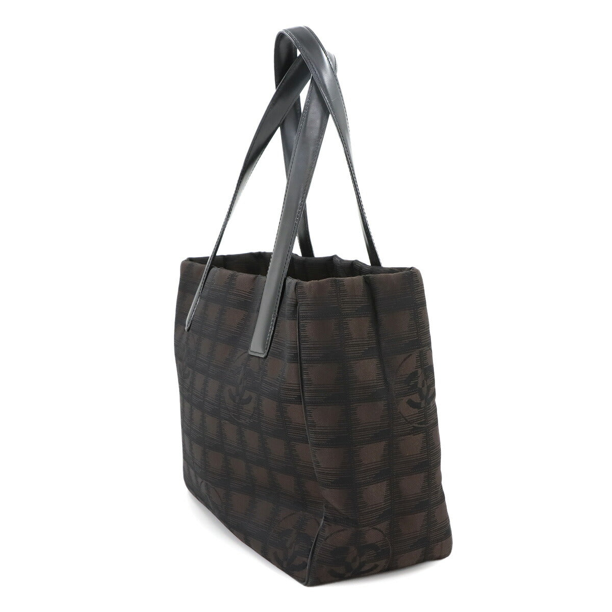 New Travel Line Tote PM Bag Nylon Jacquard Leather Brown A20457