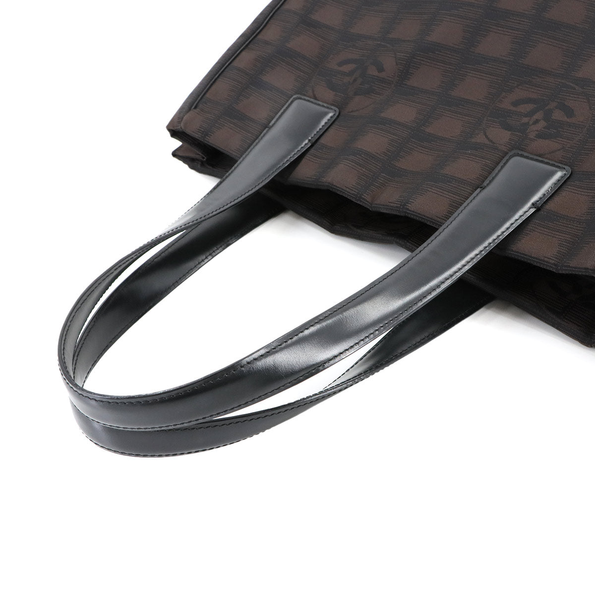 New Travel Line Tote PM Bag Nylon Jacquard Leather Brown A20457