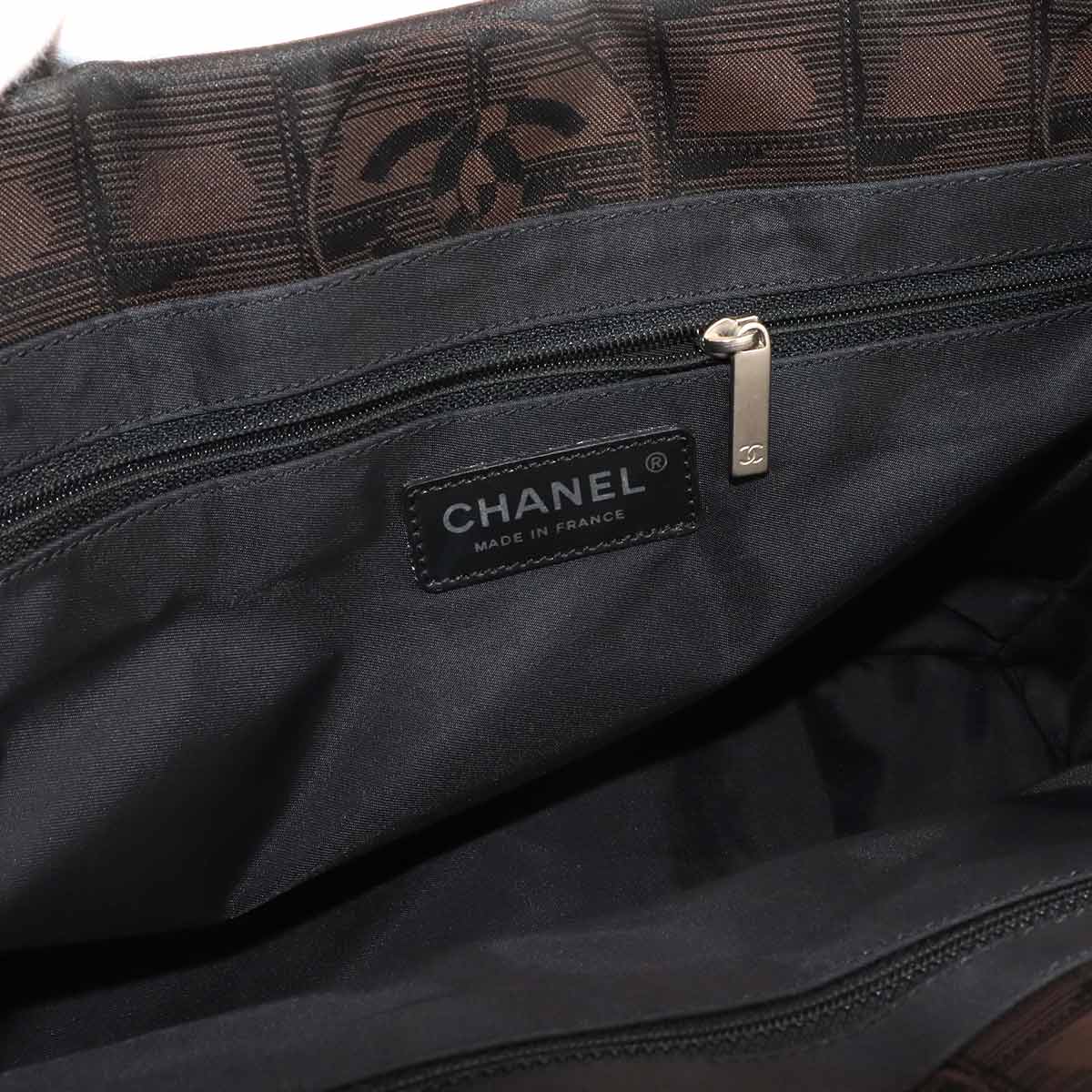 New Travel Line Tote PM Bag Nylon Jacquard Leather Brown A20457