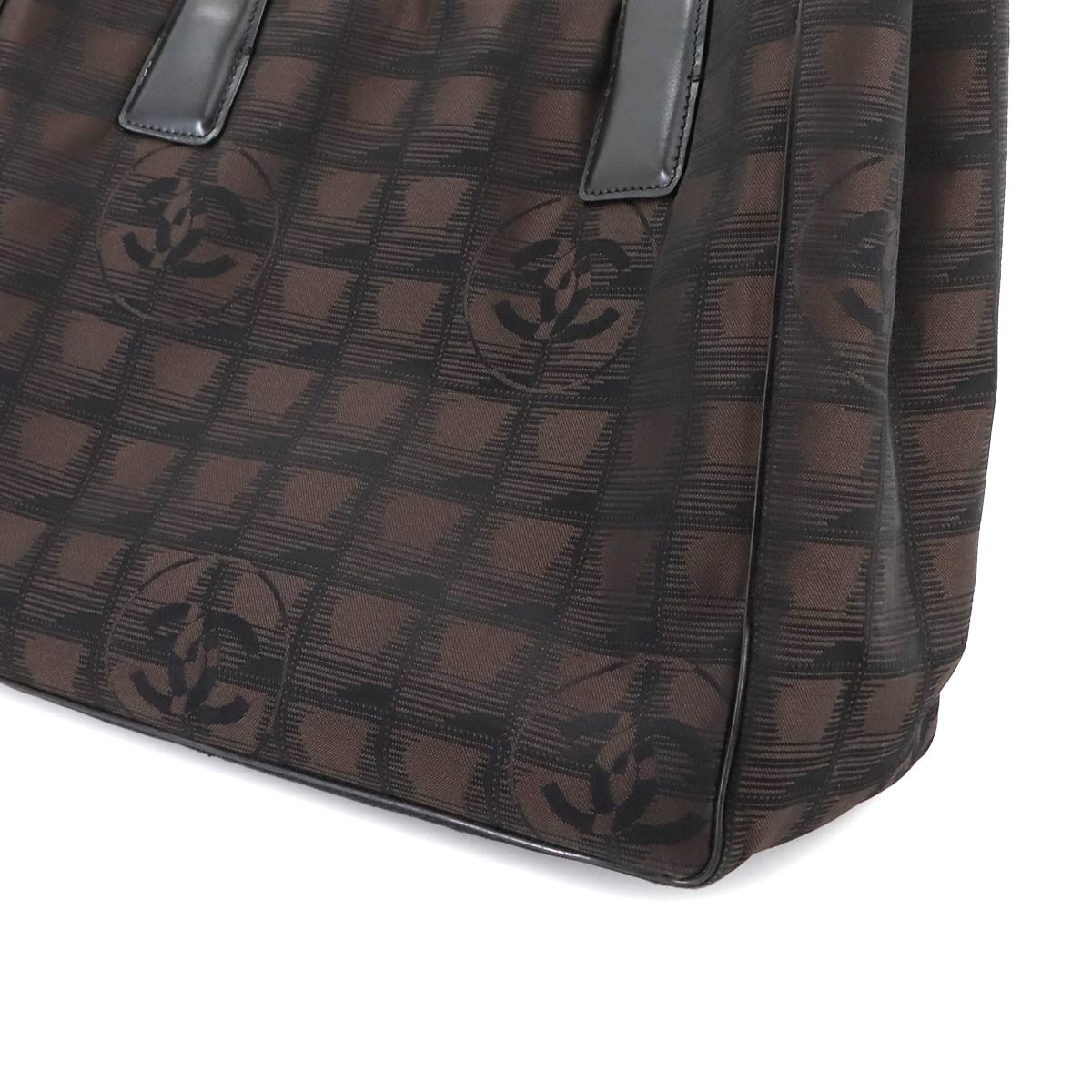 New Travel Line Tote PM Bag Nylon Jacquard Leather Brown A20457