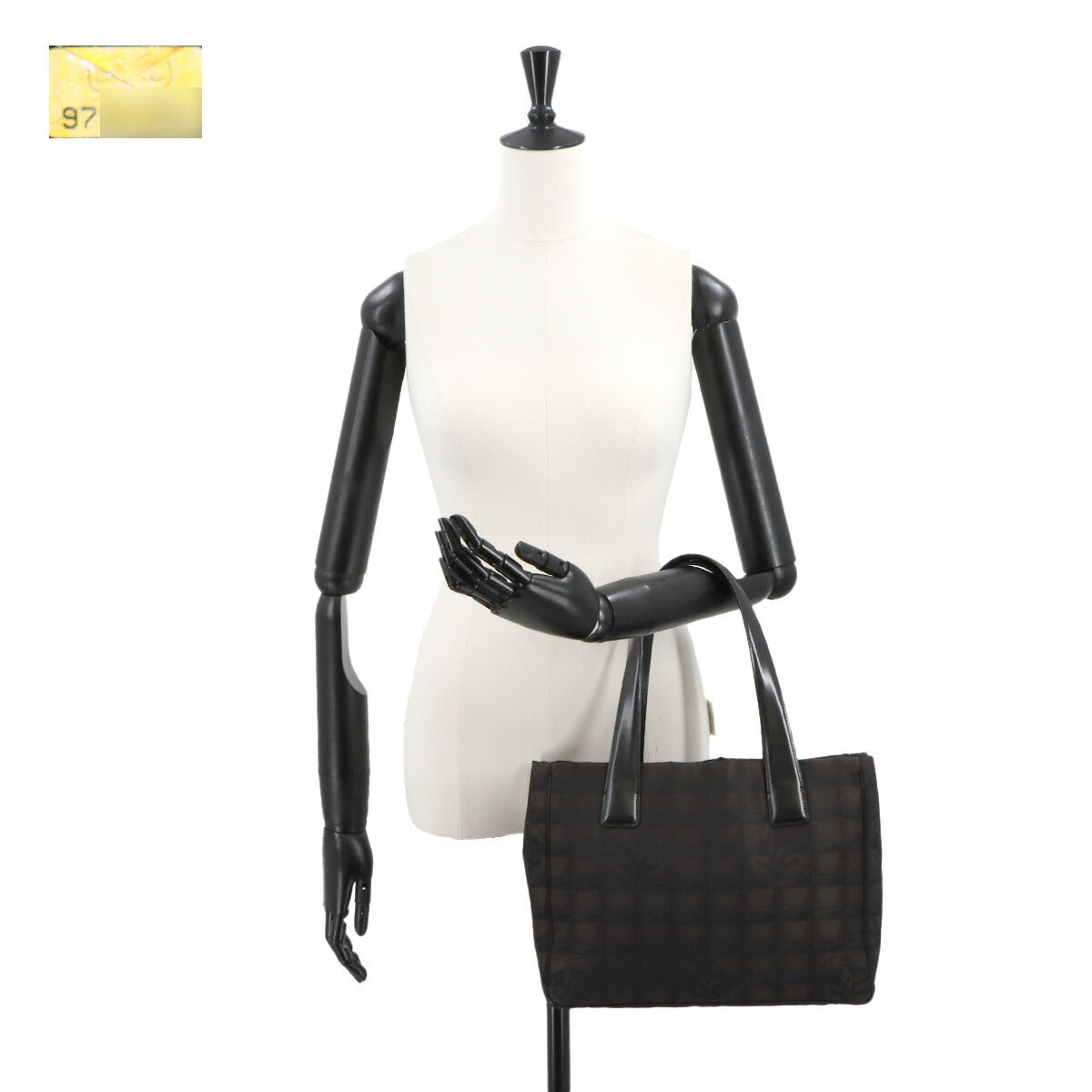 New Travel Line Tote PM Bag Nylon Jacquard Leather Brown A20457