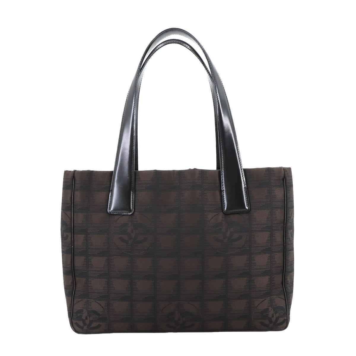 New Travel Line Tote PM Bag Nylon Jacquard Leather Brown A20457