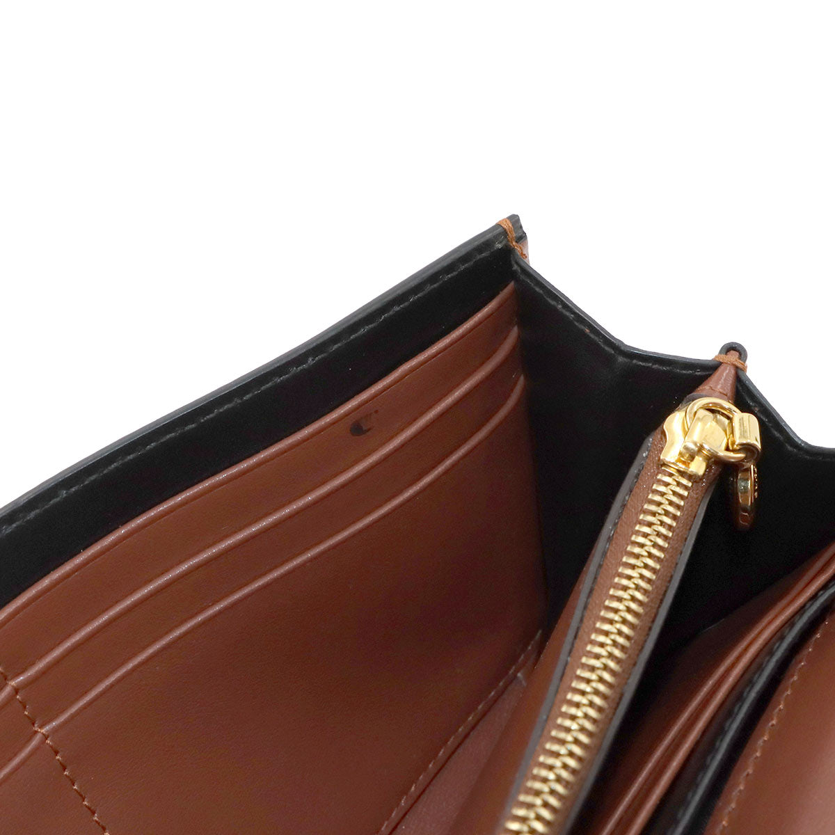 TB Monogram Stripe Long Wallet PVC Leather Brown 8022012