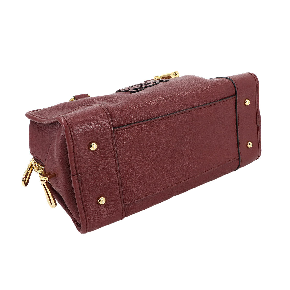 Amazona 28 Hand Bag Leather Bordeaux Anagram Purse