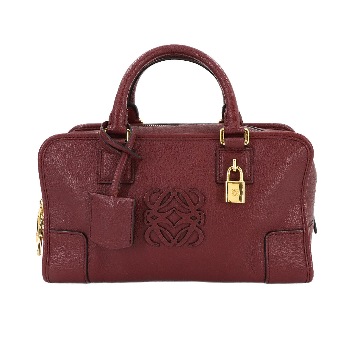 Amazona 28 Hand Bag Leather Bordeaux Anagram Purse