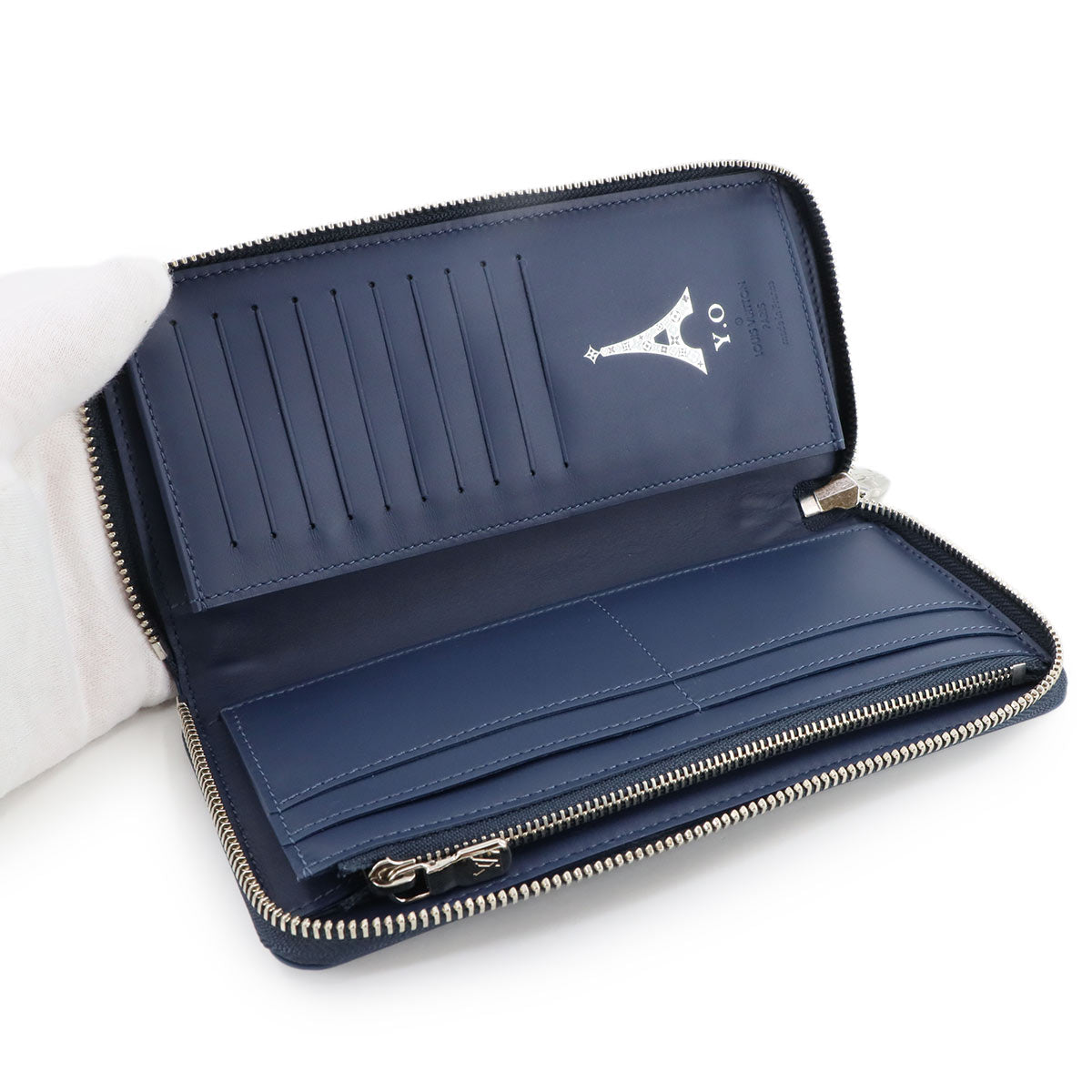 Damier Infini Zippy Wallet Vertical Navy N60503