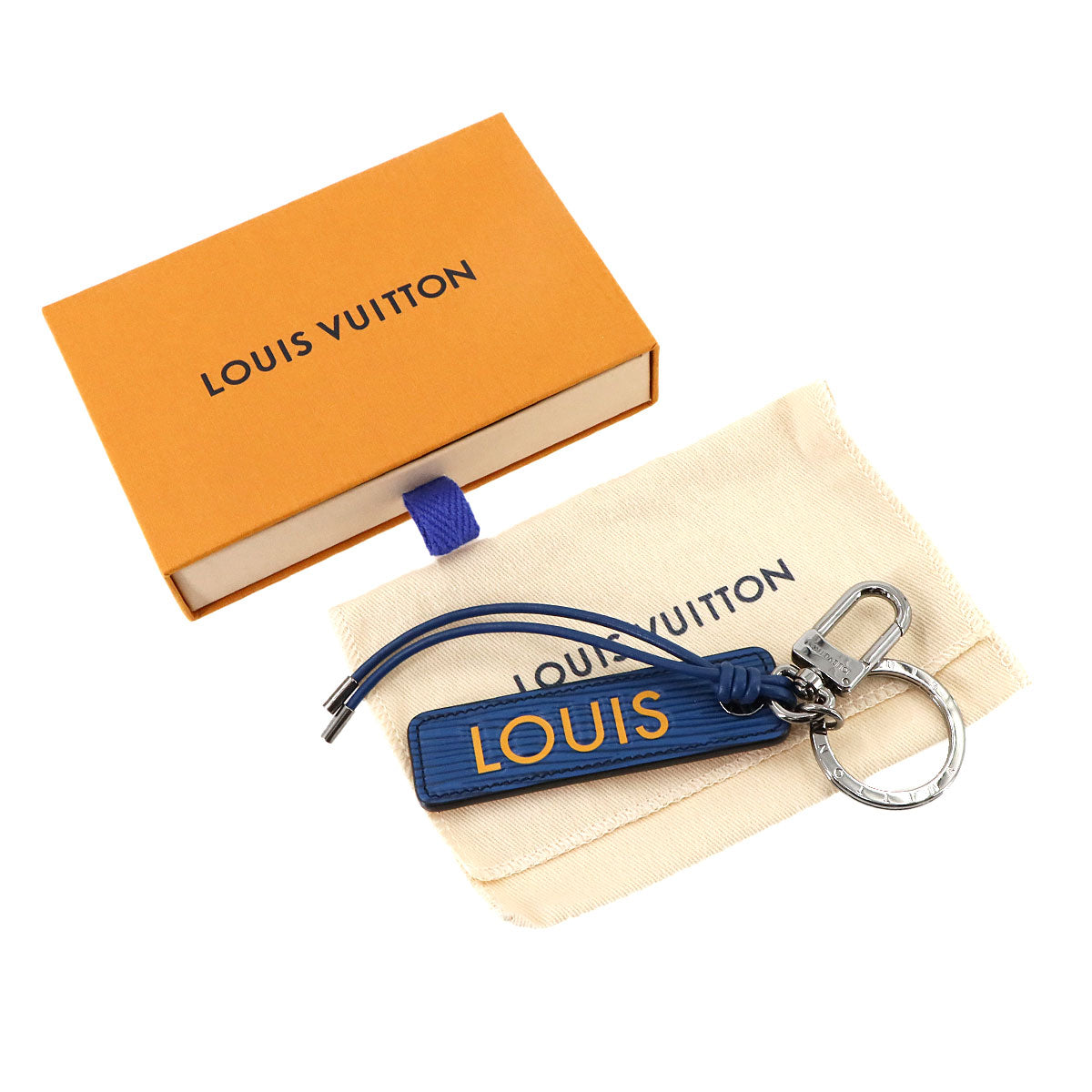 Epi LV Dual Keychain Bag Charm Blue MP2553