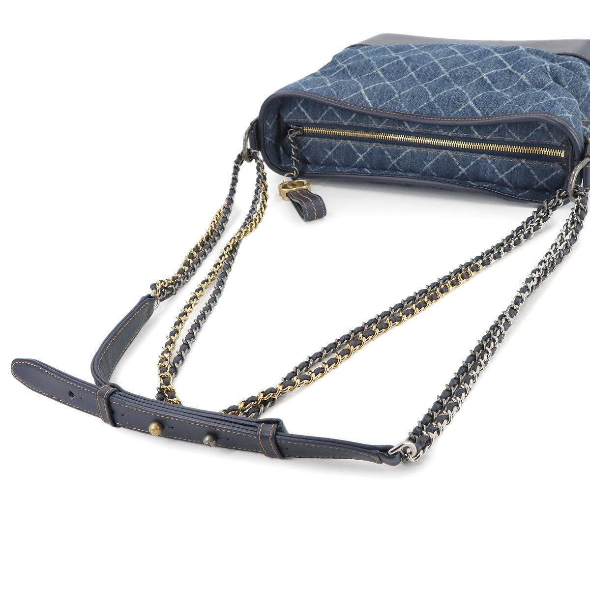 Gabrielle de Chanel Large Hobo Bag Shoulder Denim Leather Blue