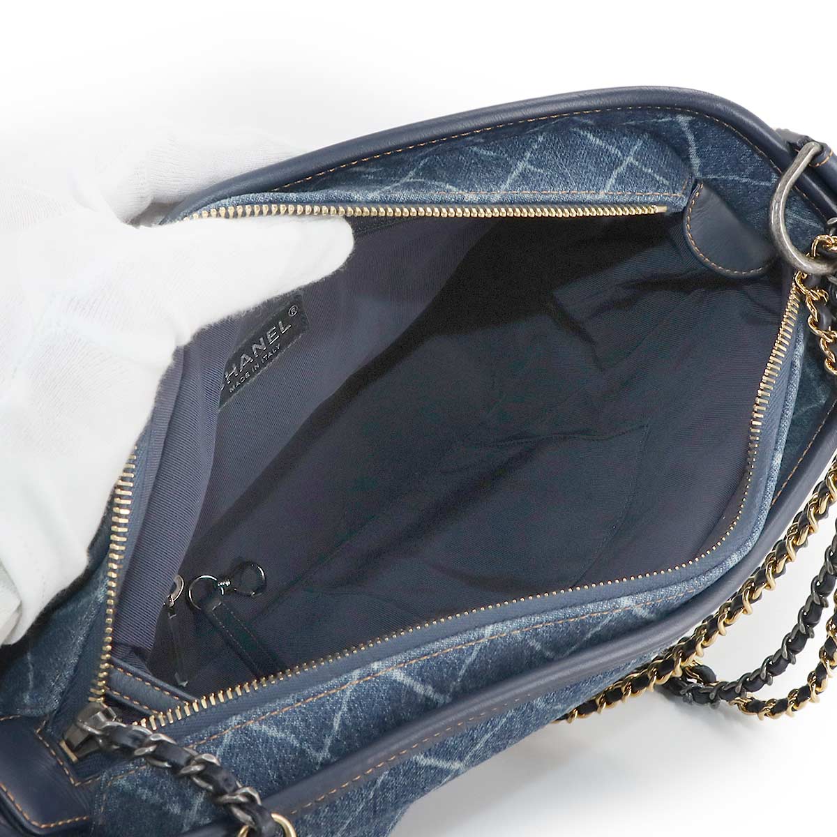 Gabrielle de Chanel Large Hobo Bag Shoulder Denim Leather Blue