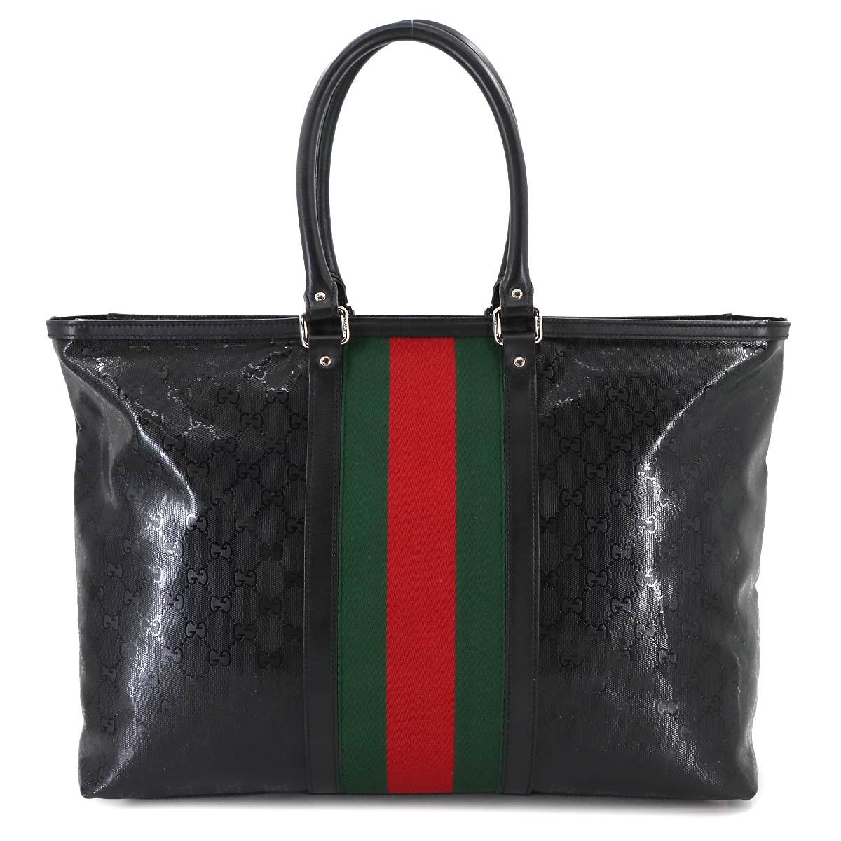 GG Imprime Tote Bag PVC Leather Black 347987 Purse