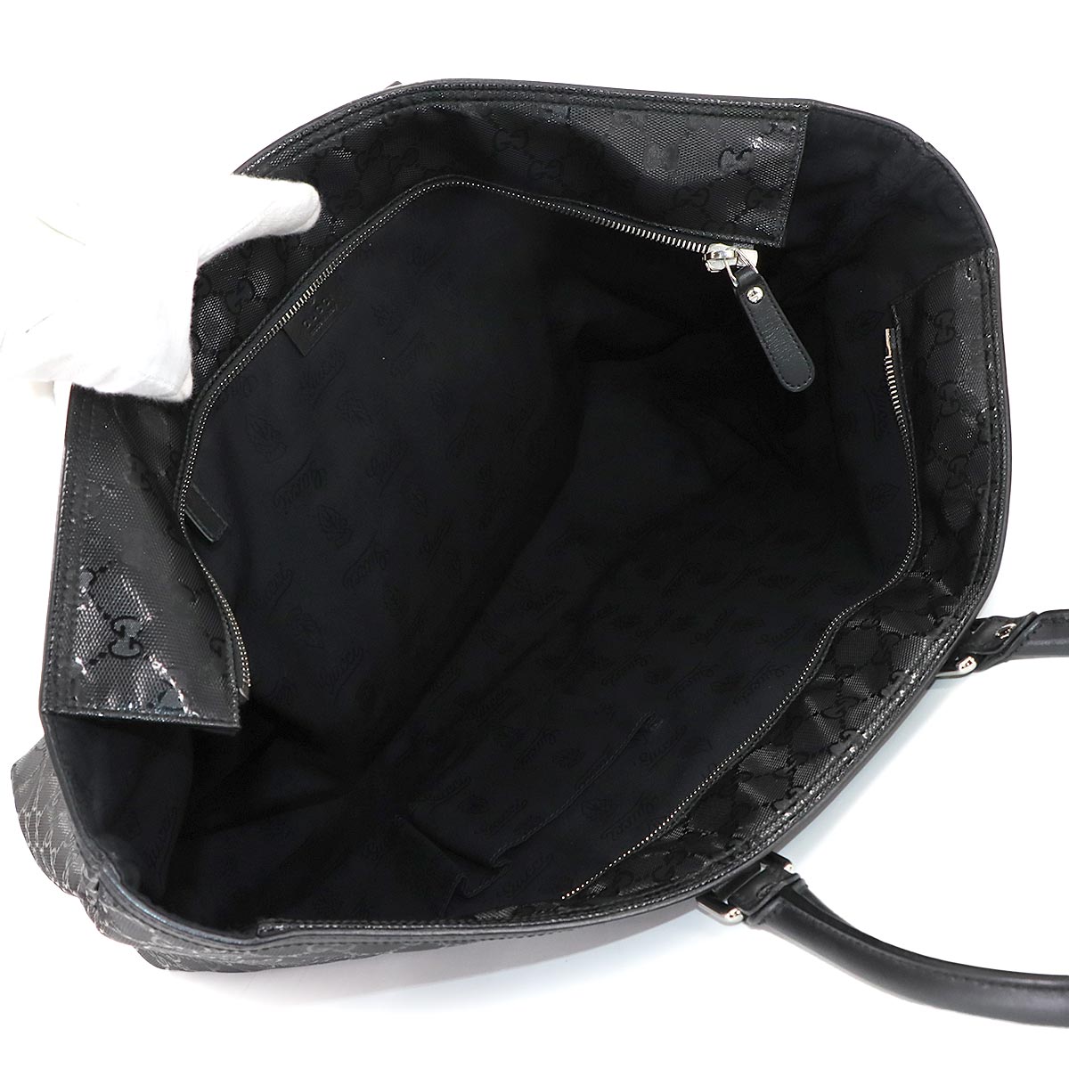 GG Imprime Tote Bag PVC Leather Black 347987 Purse
