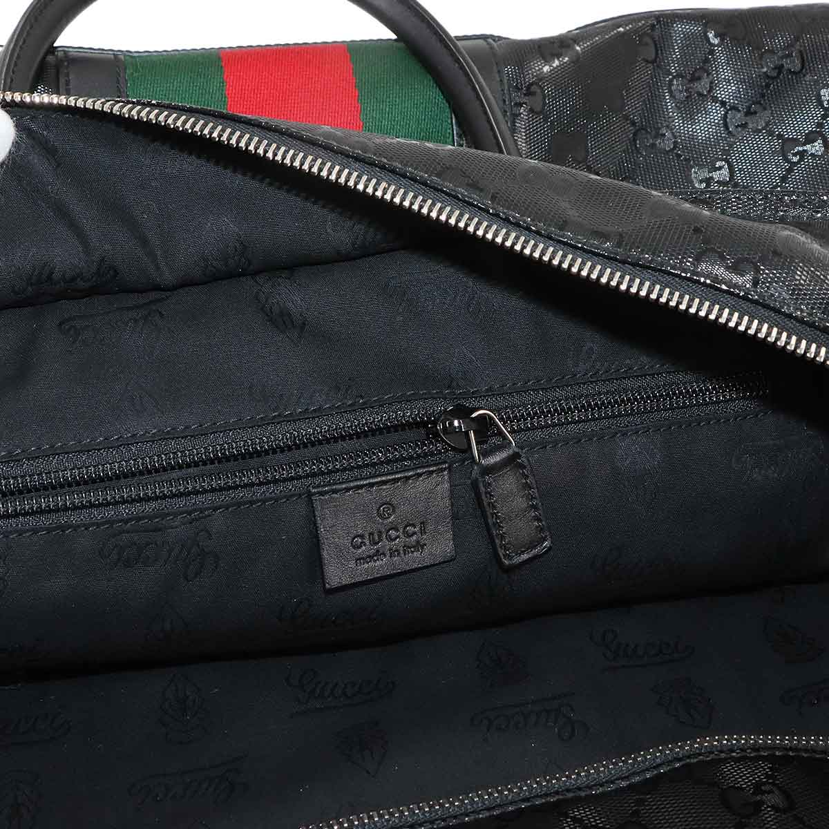 GG Imprime Tote Bag PVC Leather Black 347987 Purse