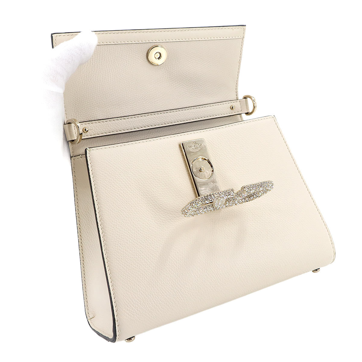 Vsling 2way Hand Shoulder Bag Leather White