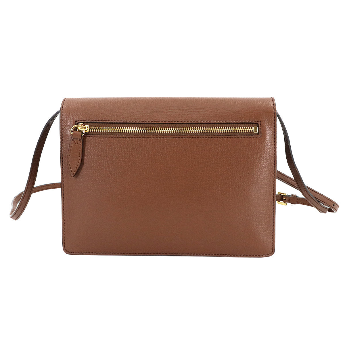 Plaid Macken Shoulder Bag Leather Canvas Brown Beige 3980826