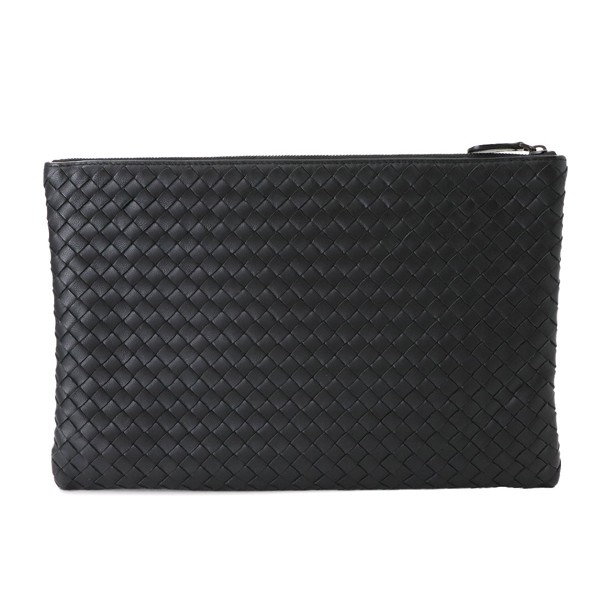 Intrecciato Clutch Second Bag Leather Black 522430