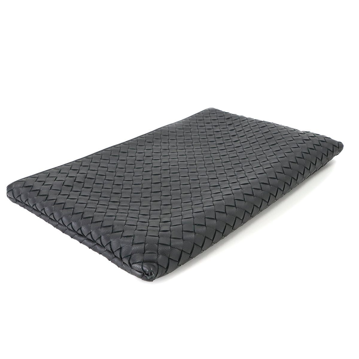 Intrecciato Clutch Second Bag Leather Black 522430