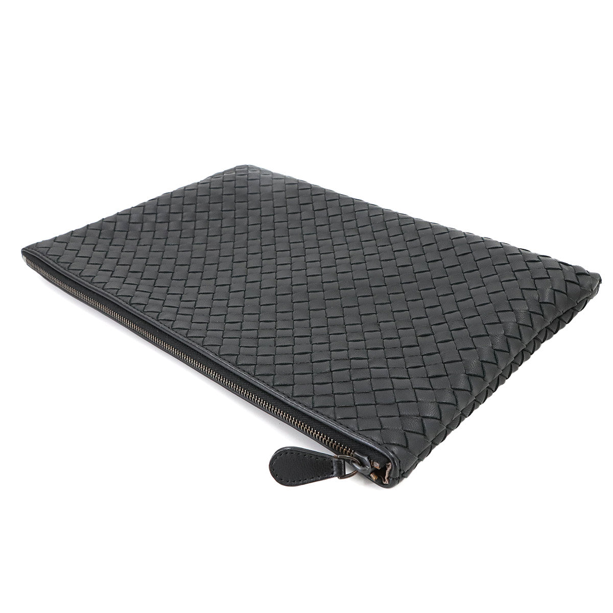 Intrecciato Clutch Second Bag Leather Black 522430