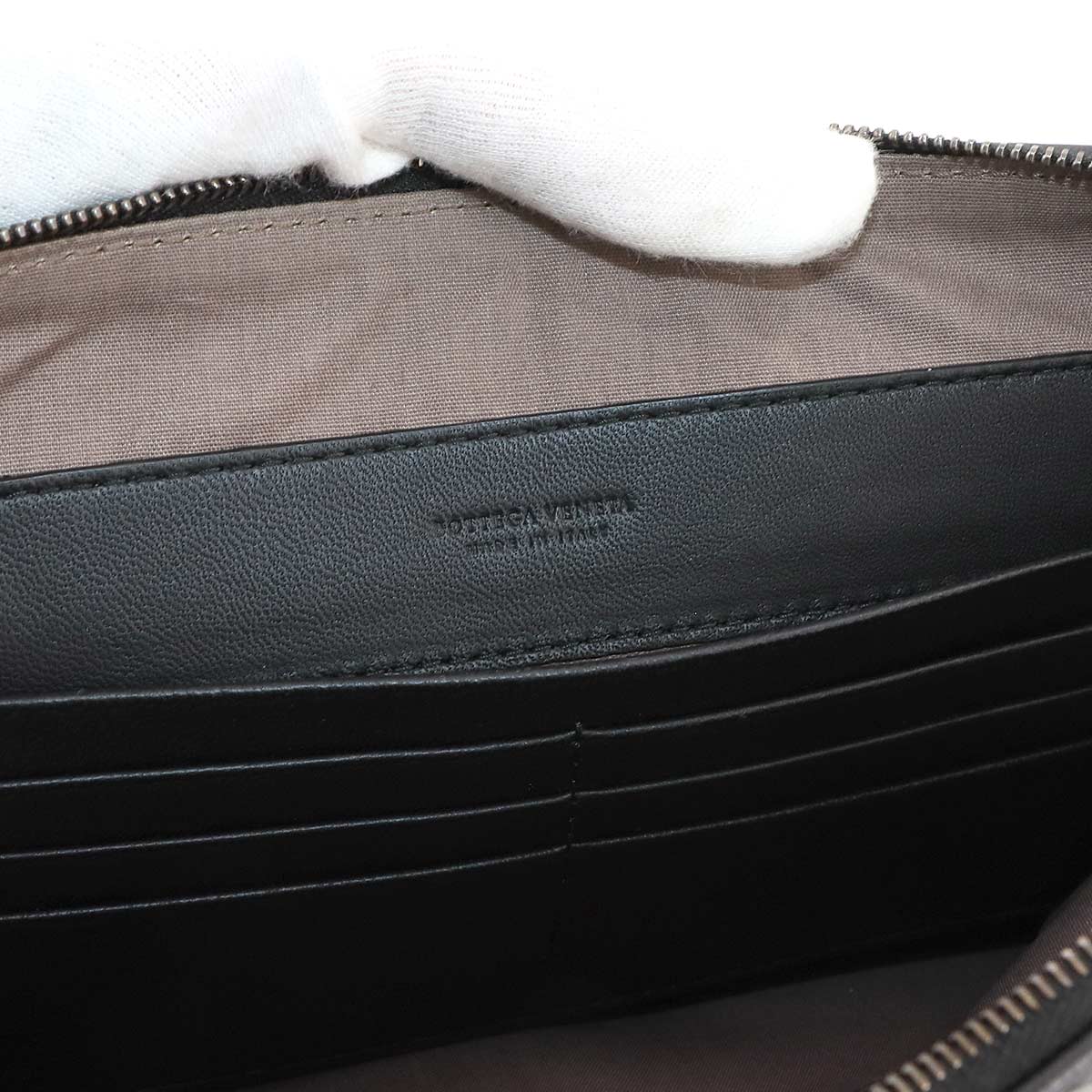 Intrecciato Clutch Second Bag Leather Black 522430