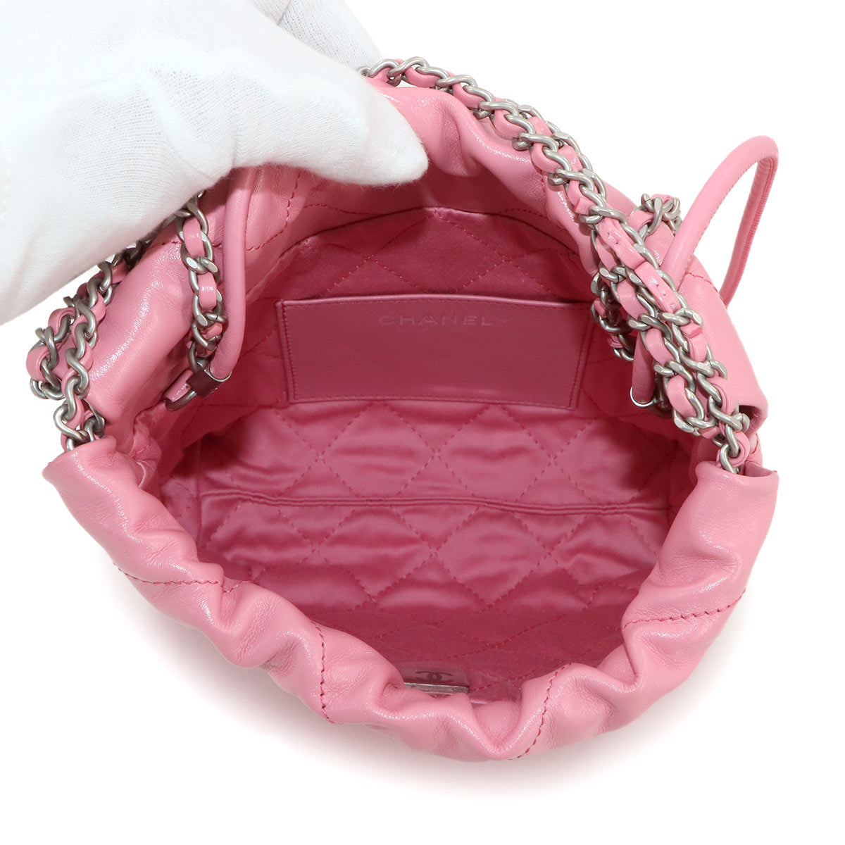 22 Mini Chain Hand Shoulder Bag Leather Pink AS3980 Purse