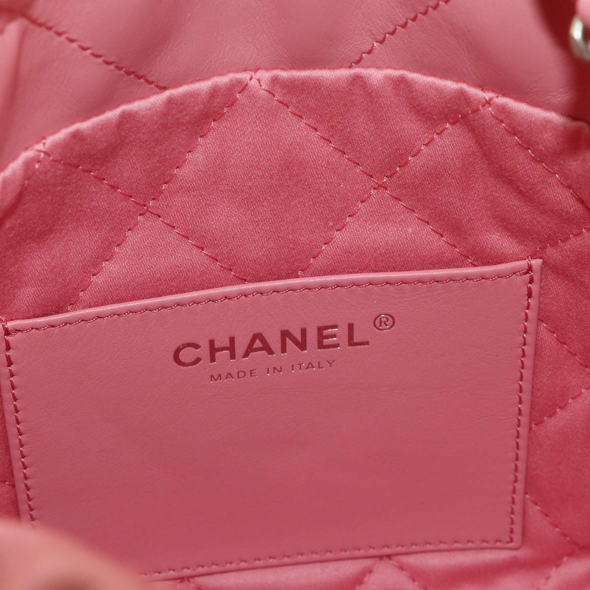 22 Mini Chain Hand Shoulder Bag Leather Pink AS3980 Purse