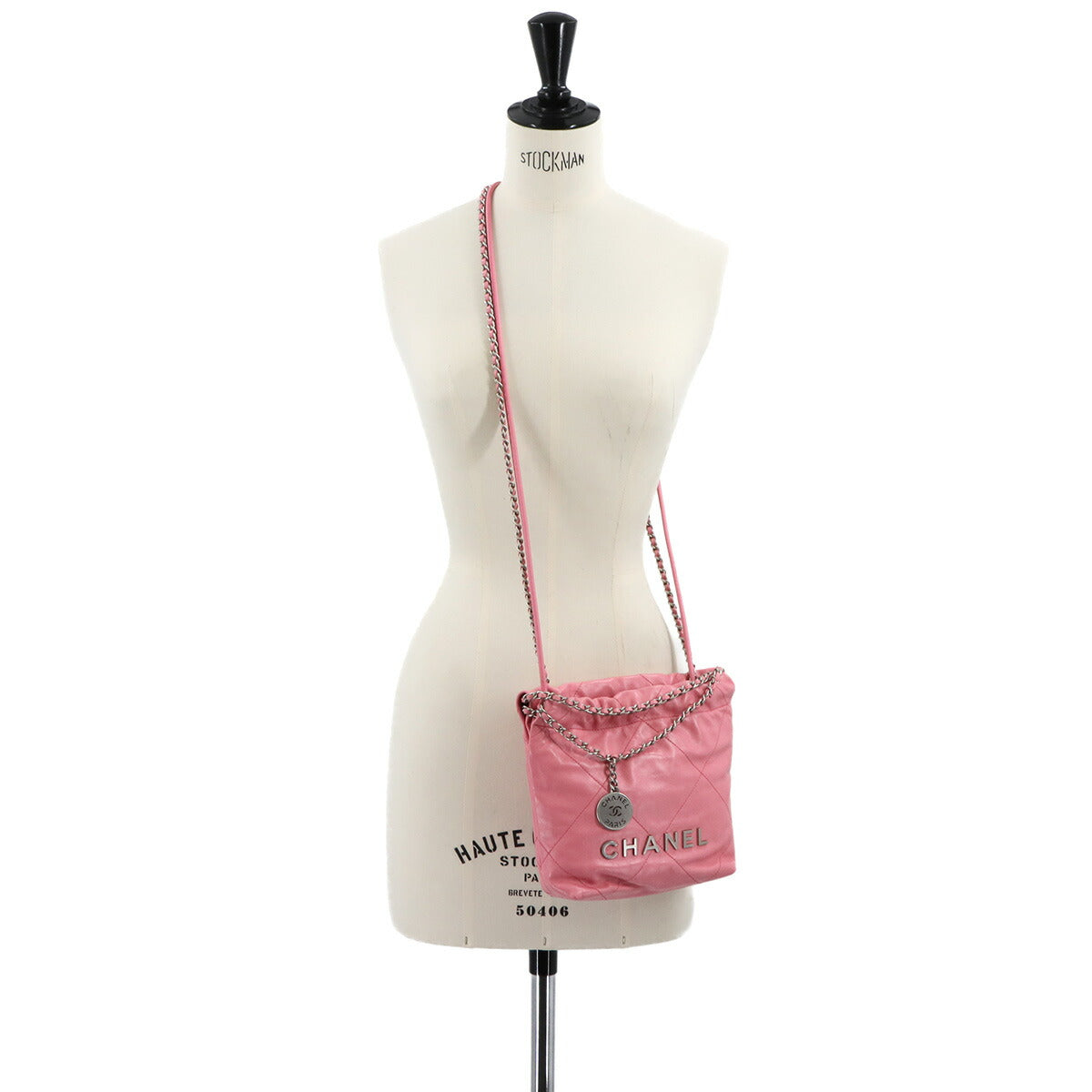 22 Mini Chain Hand Shoulder Bag Leather Pink AS3980 Purse