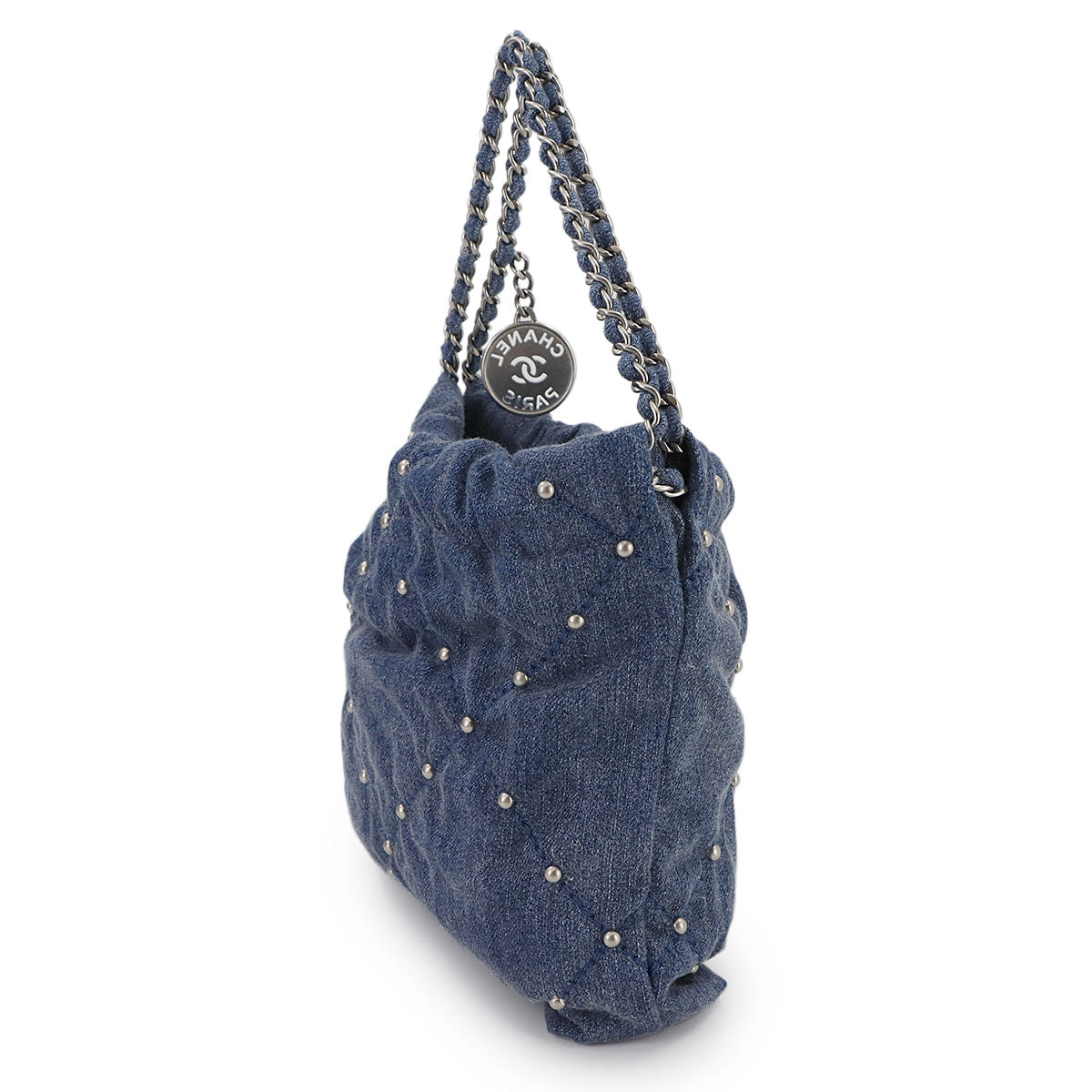 22 Mini Chain Hand Shoulder Bag Denim Blue AS3980 Purse