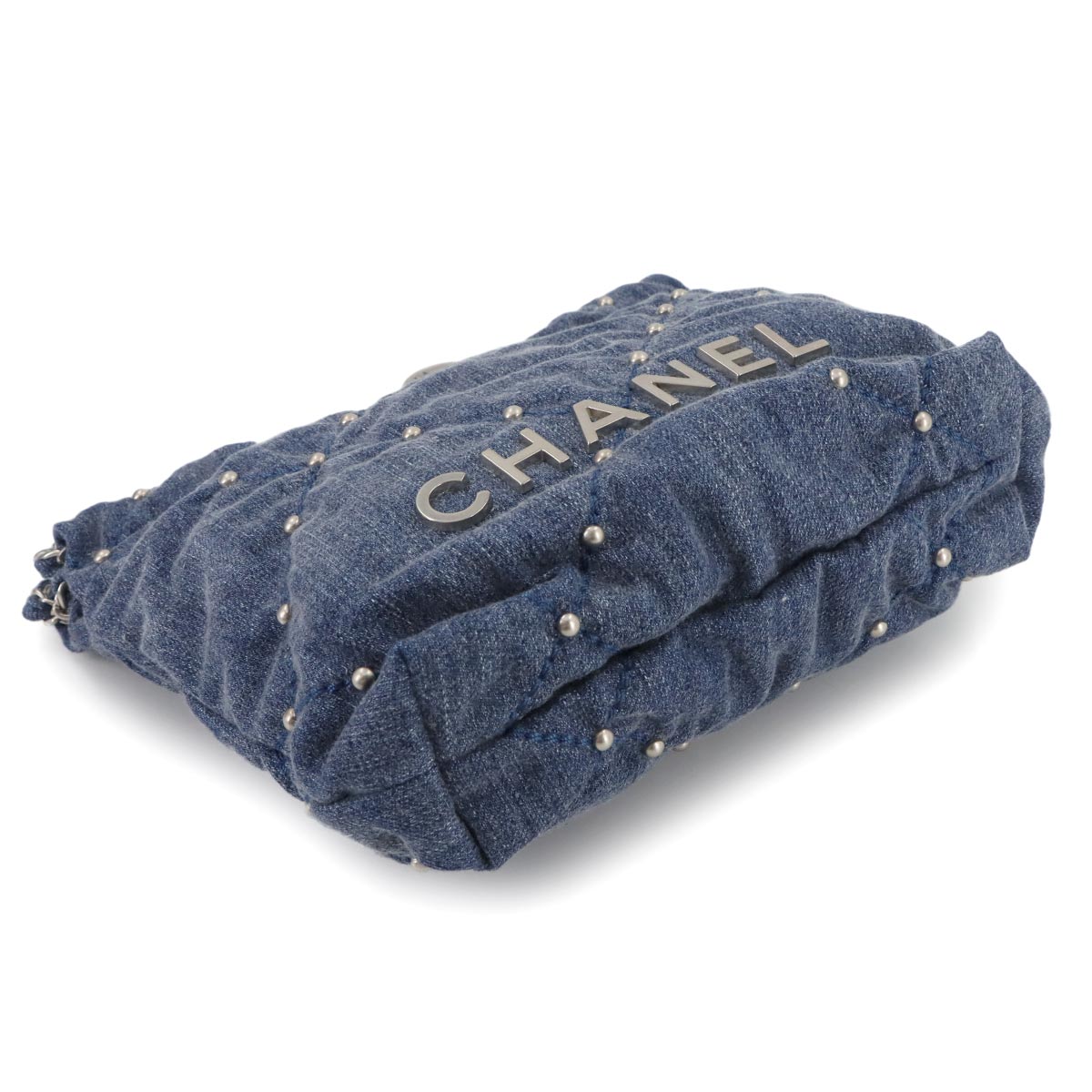 22 Mini Chain Hand Shoulder Bag Denim Blue AS3980 Purse