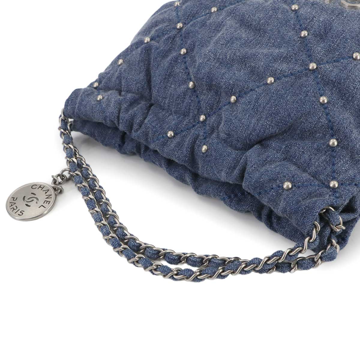 22 Mini Chain Hand Shoulder Bag Denim Blue AS3980 Purse