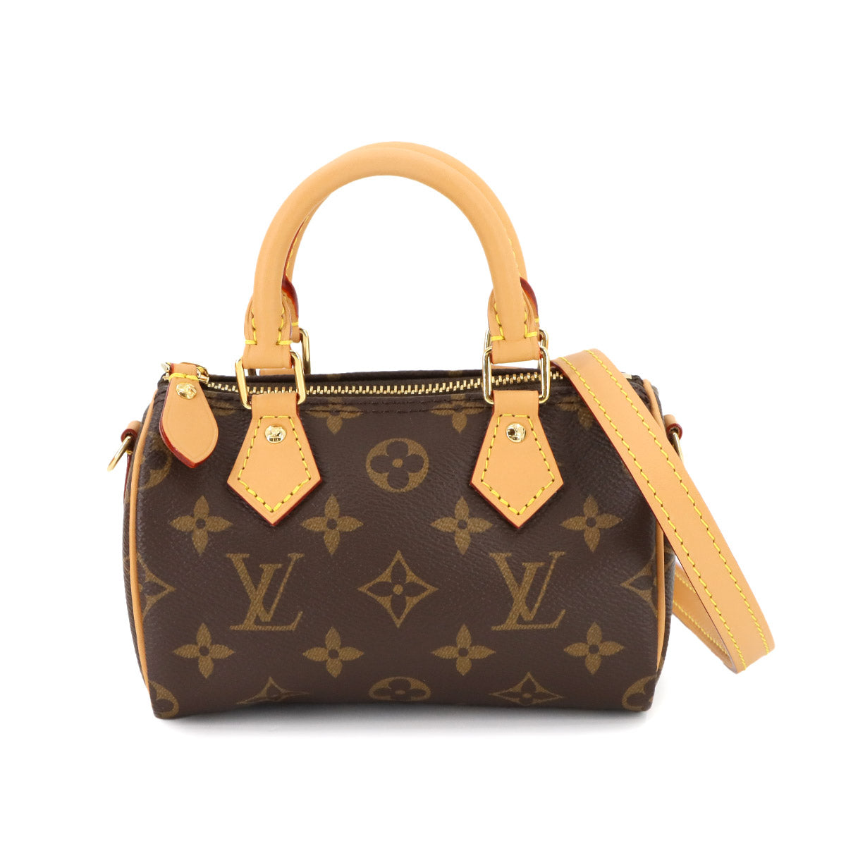 Monogram Nano Speedy 2way Hand Shoulder Bag Brown M81085