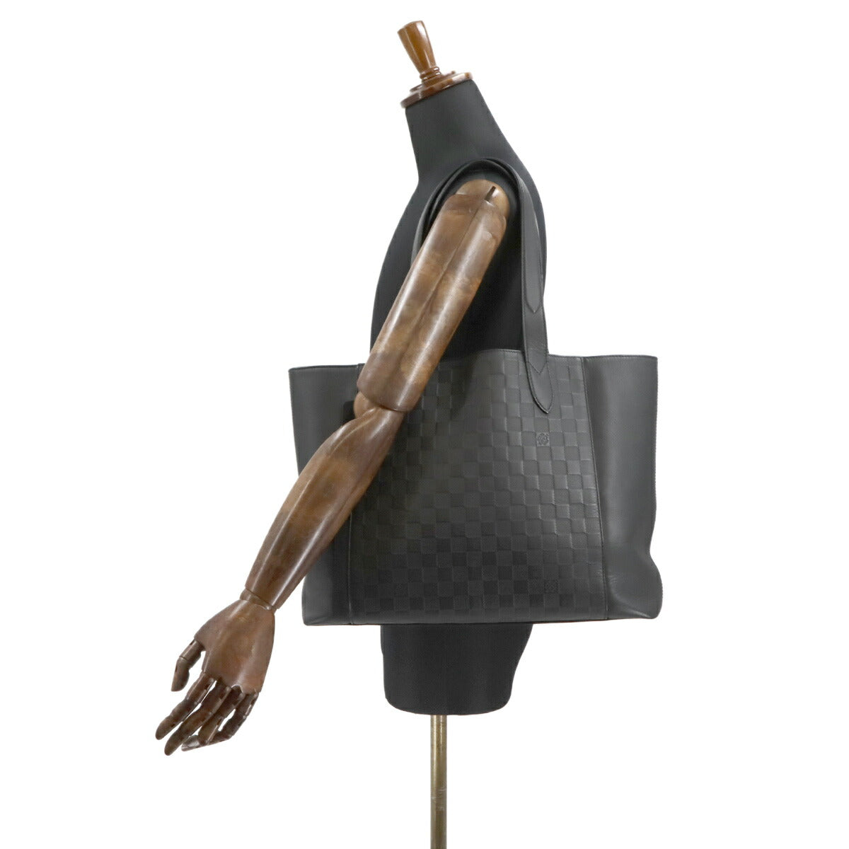 Damier Infini Caba Voyage Tote Bag Leather Onyx N41493