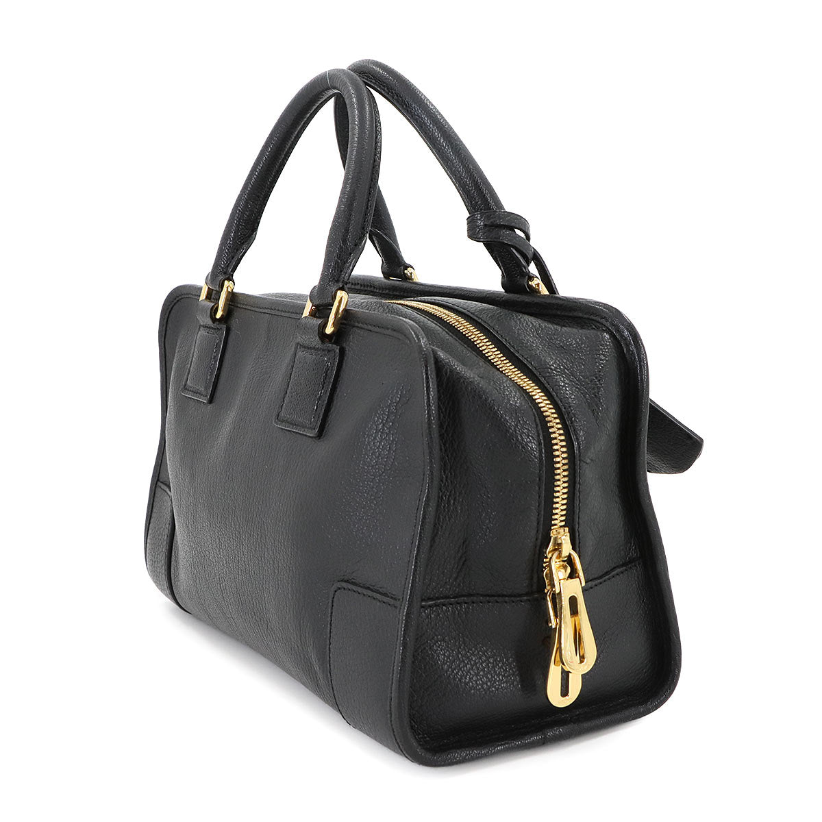 Amazona 28 Hand Bag Leather Black Anagram Purse