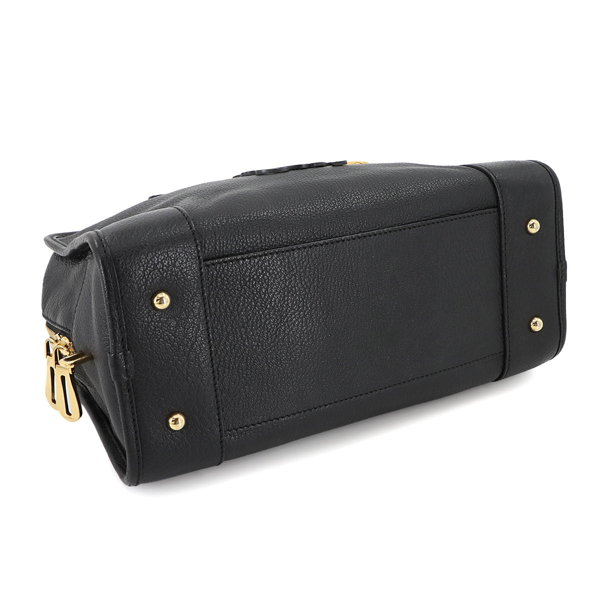 Amazona 28 Hand Bag Leather Black Anagram Purse