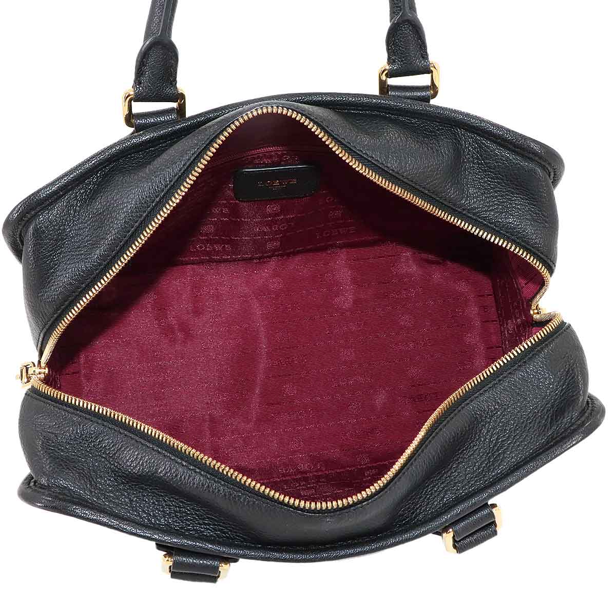 Amazona 28 Hand Bag Leather Black Anagram Purse