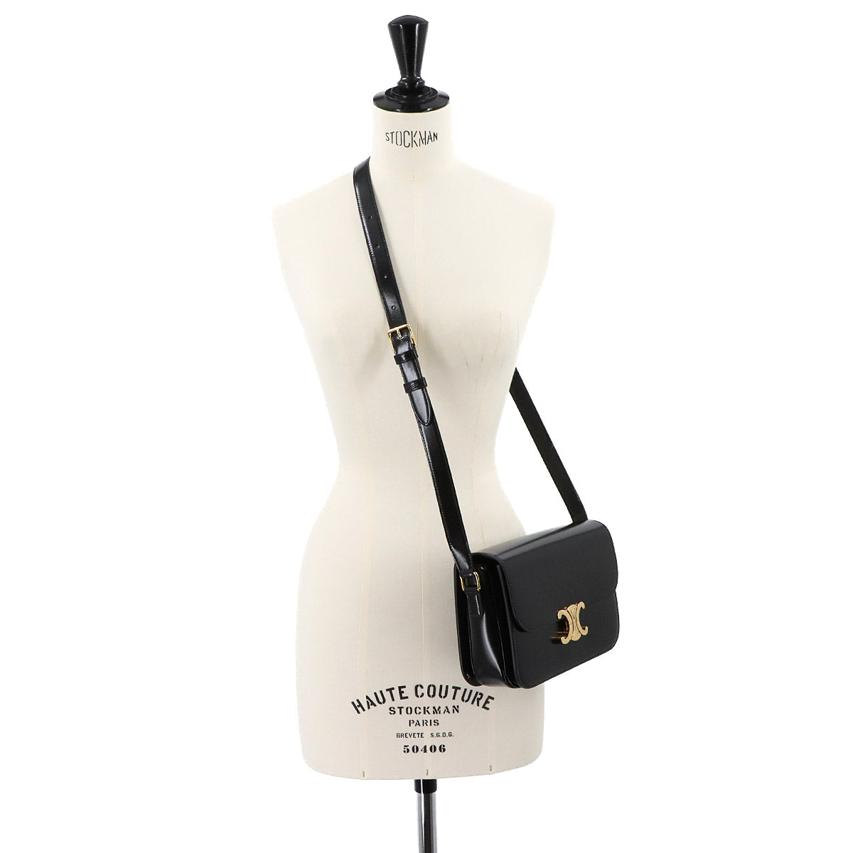 Classique Triomphe Bag Shoulder Leather Black 187363BF4 Purse