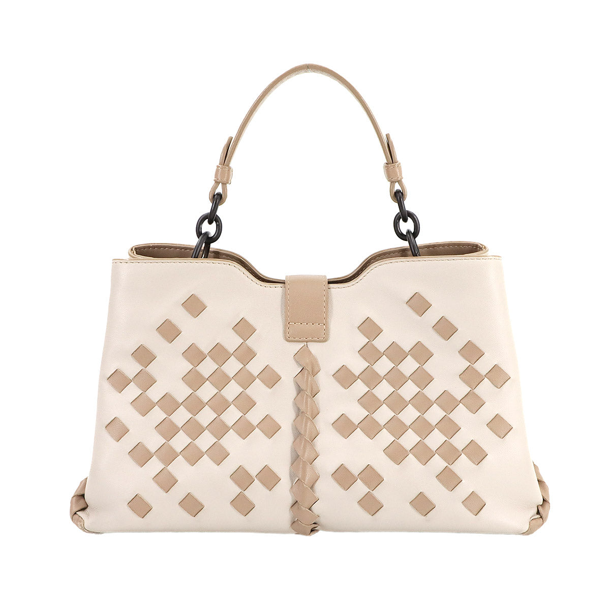 Intrecciato Napoli 2way Hand Shoulder Bag White Beige