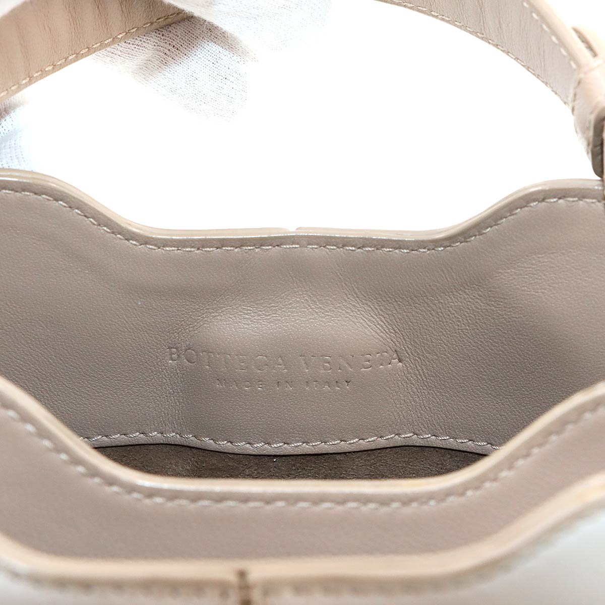 Intrecciato Napoli 2way Hand Shoulder Bag White Beige