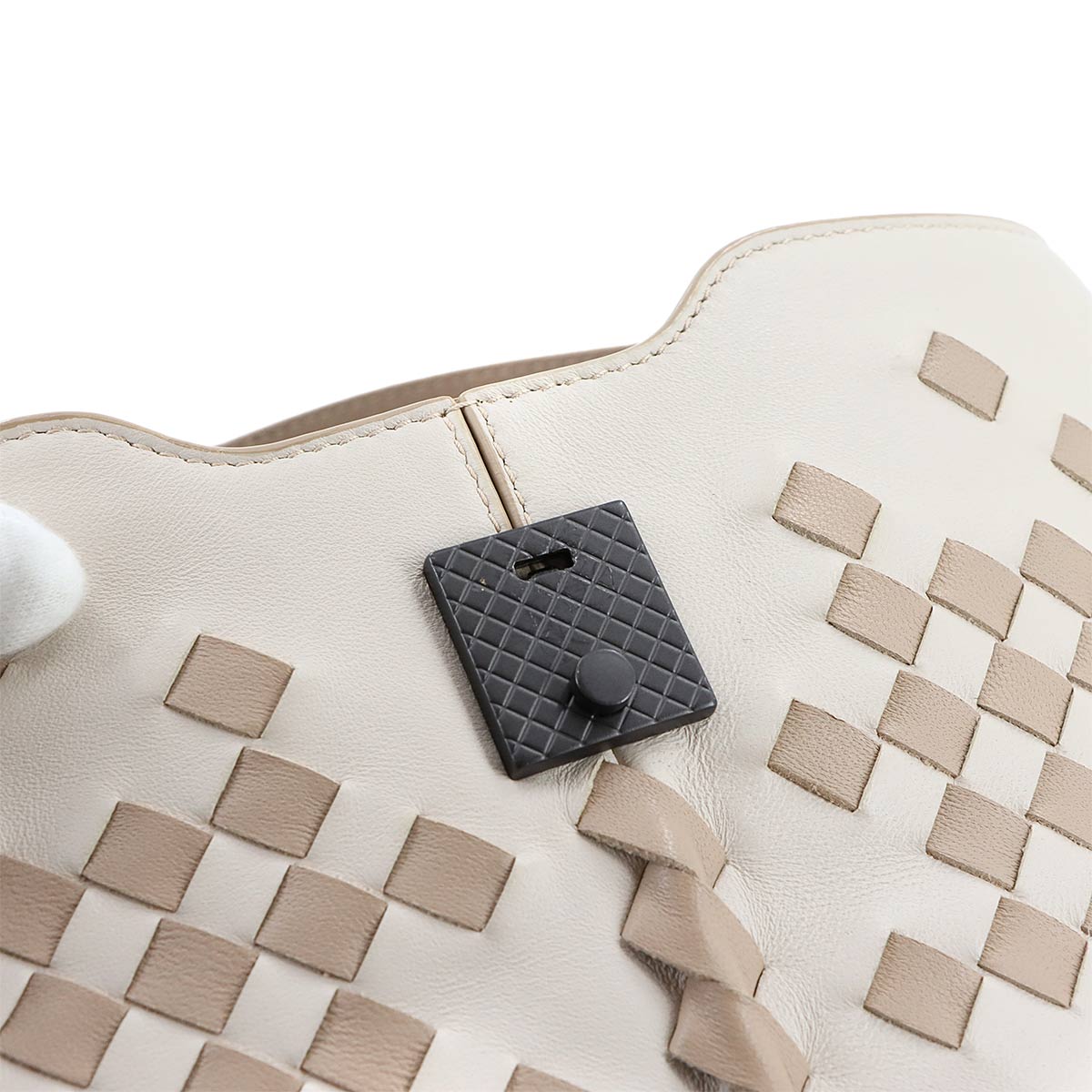 Intrecciato Napoli 2way Hand Shoulder Bag White Beige